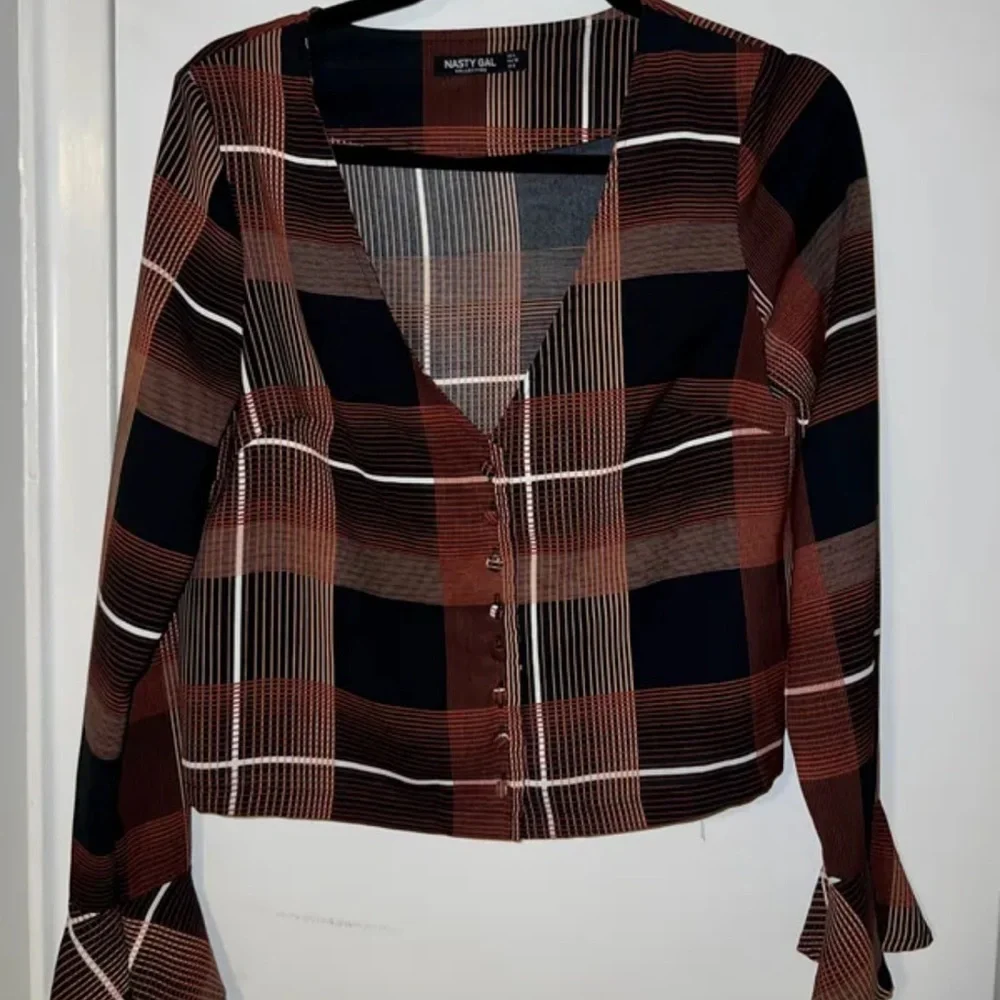 NASTY GAL Check Blouse - Picture 1 of 3